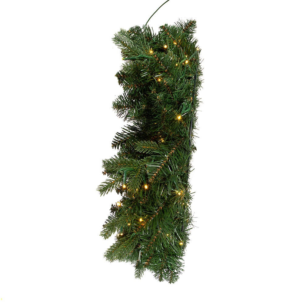 Kurt Adler 24-Inch Pre-Lit Warm White LED Noble Fir Wreath