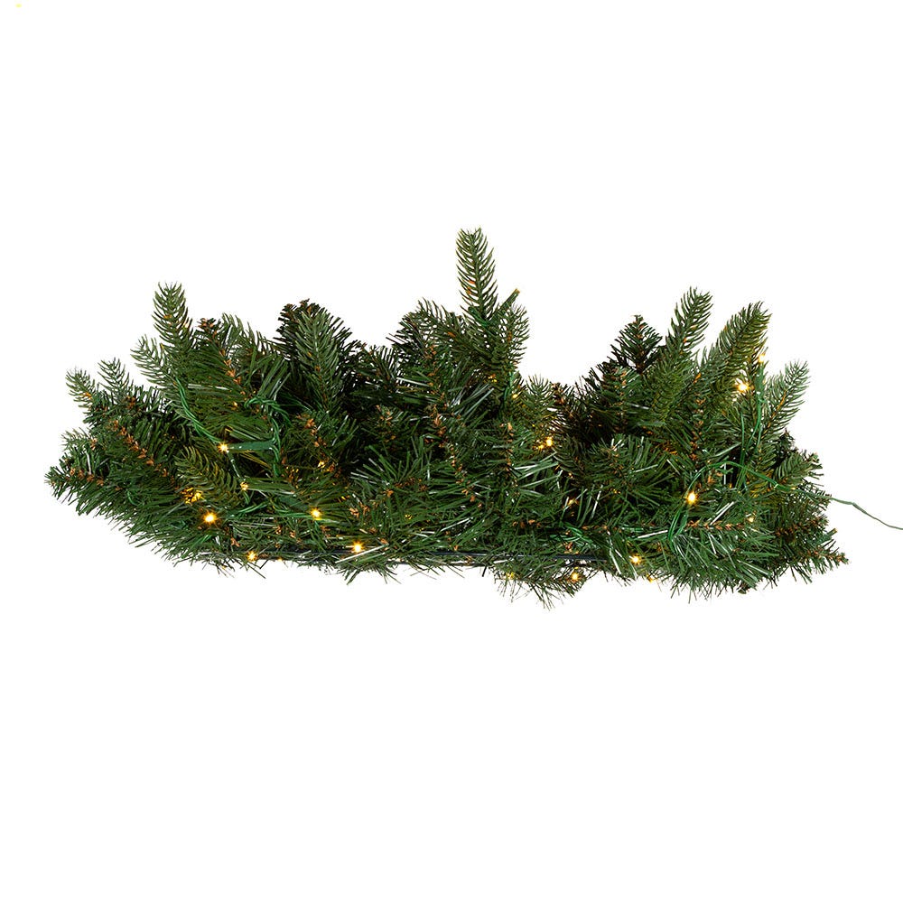 Kurt Adler 24-Inch Pre-Lit Warm White LED Noble Fir Wreath