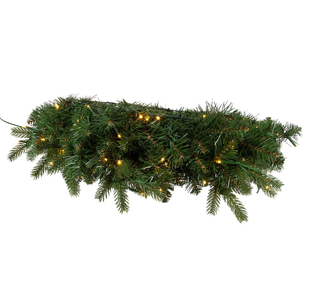 Kurt Adler 24-Inch Pre-Lit Warm White LED Noble Fir Wreath