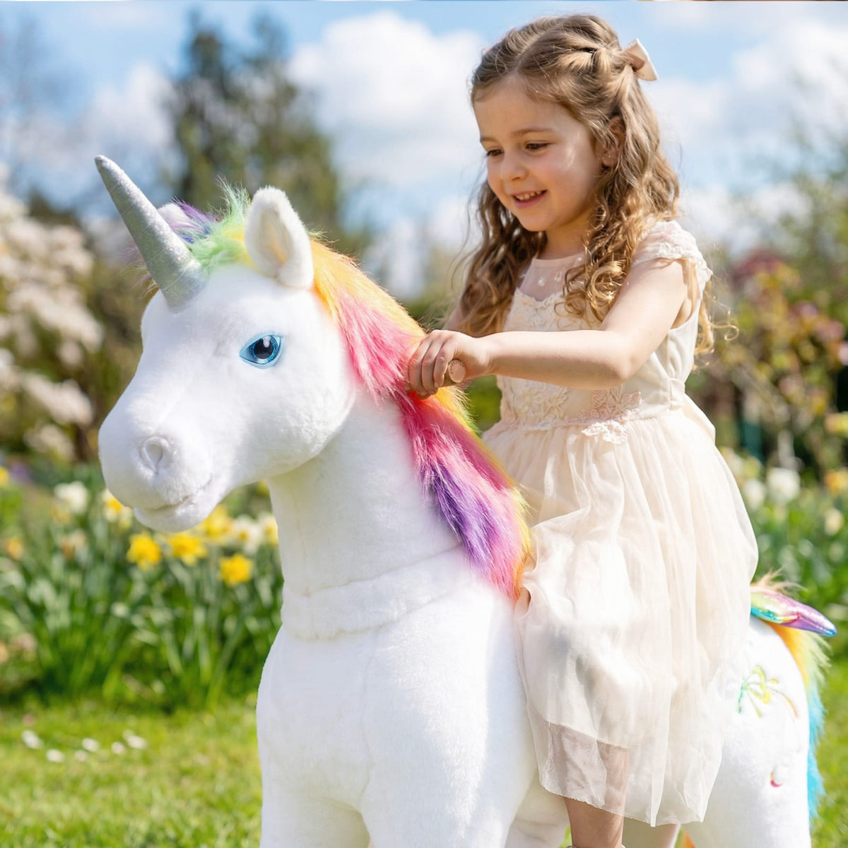 Model X Unicorn Ride On Toy for Age 3-4 Rainbow