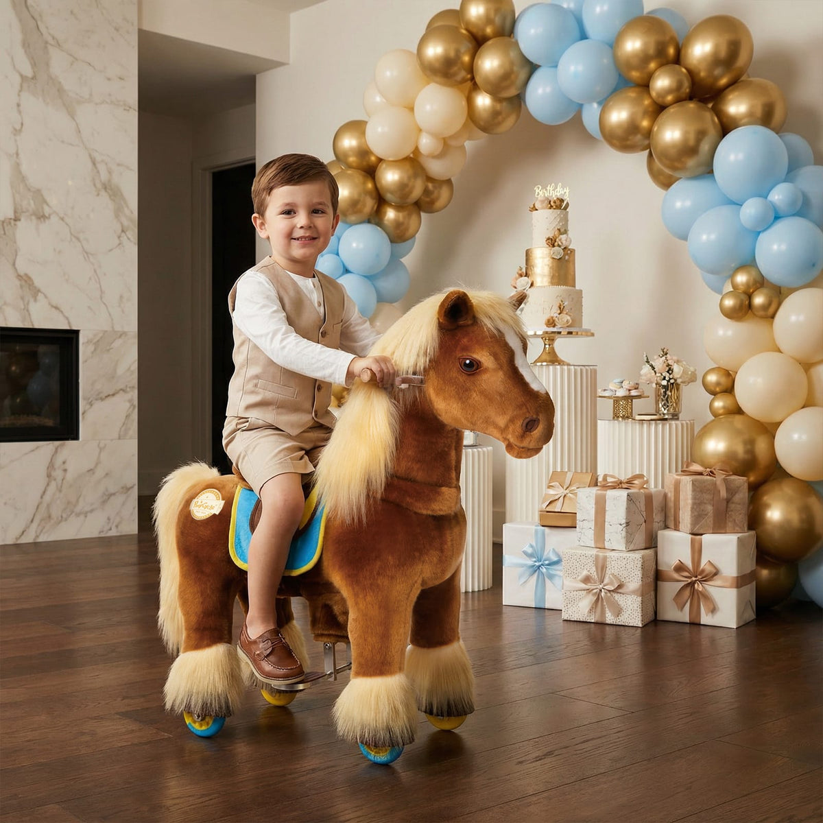 Model X Riding Horse Toy for Age 3-4 Brown