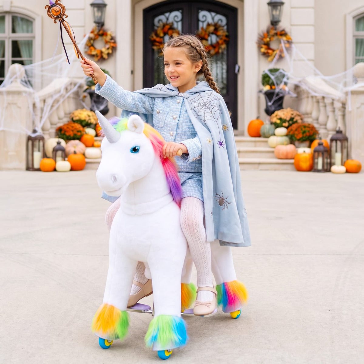Model X Ride on Rainbow Unicorn for Age 4-7
