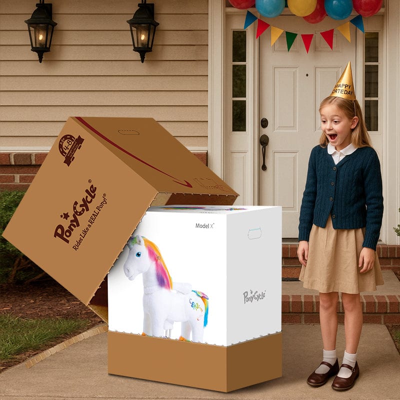Model X Ride on Rainbow Unicorn for Age 4-7 | HT Animal Supply