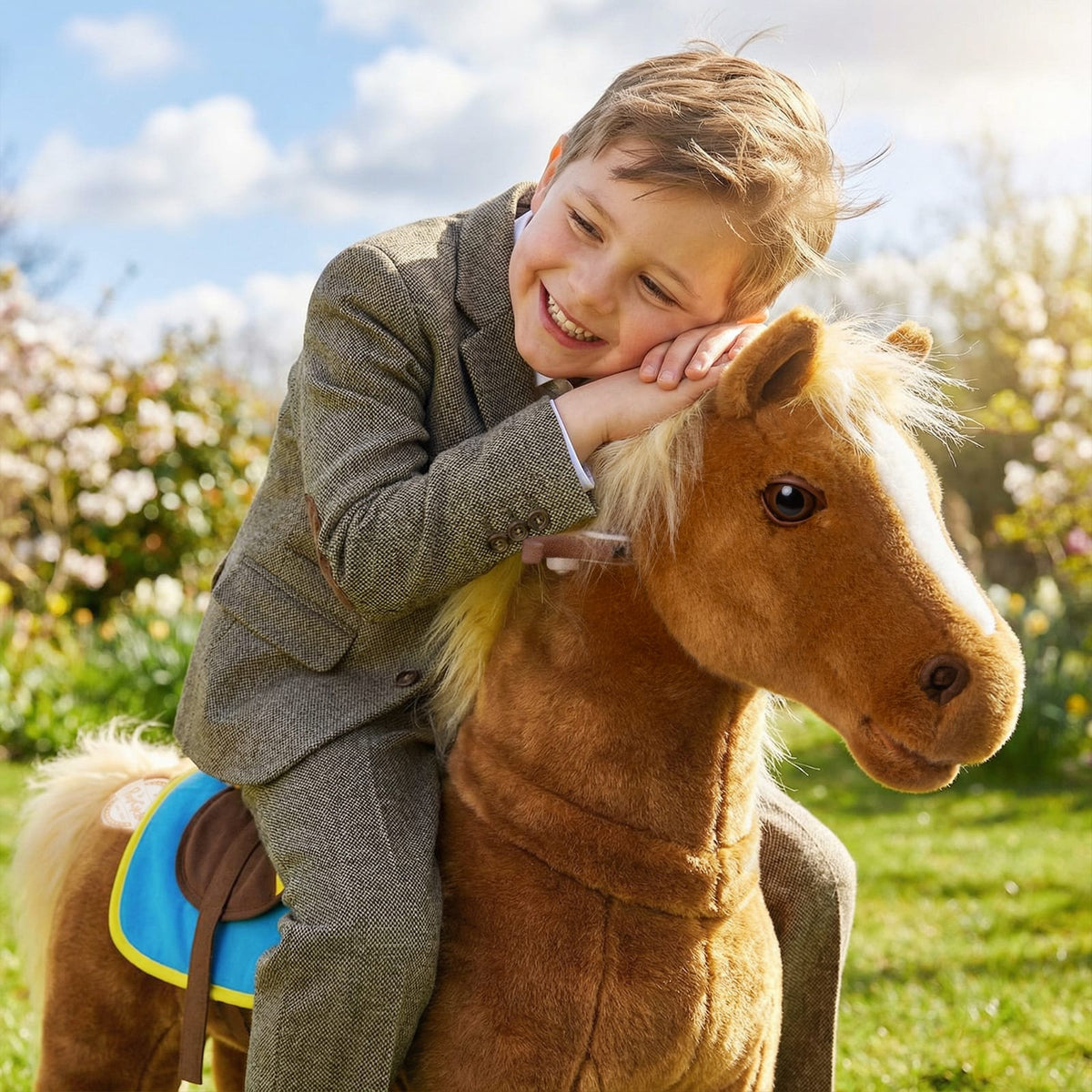 Model X Horse Ride On Toy for Age 4-7 Brown