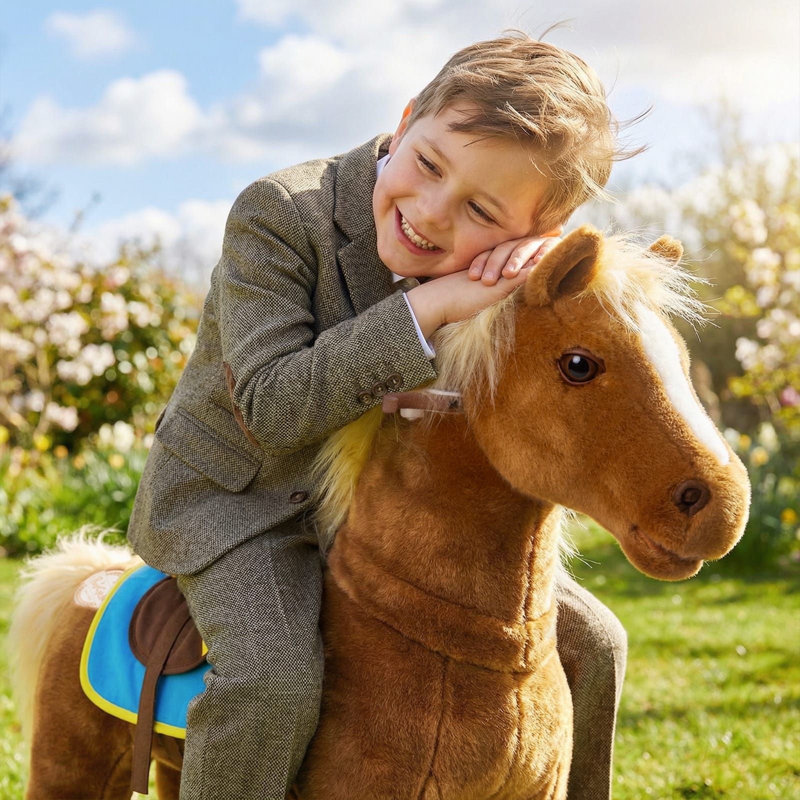 Model X Horse Ride On Toy for Age 4-7 Brown