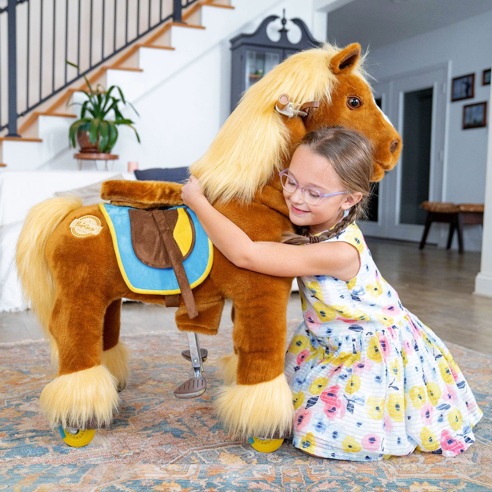 Model X Horse Ride On Toy for Age 4-7 Brown