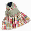 Fall Madras Plaid Dog Harness Dress - Designer Eco-Friendly Dog Clothing