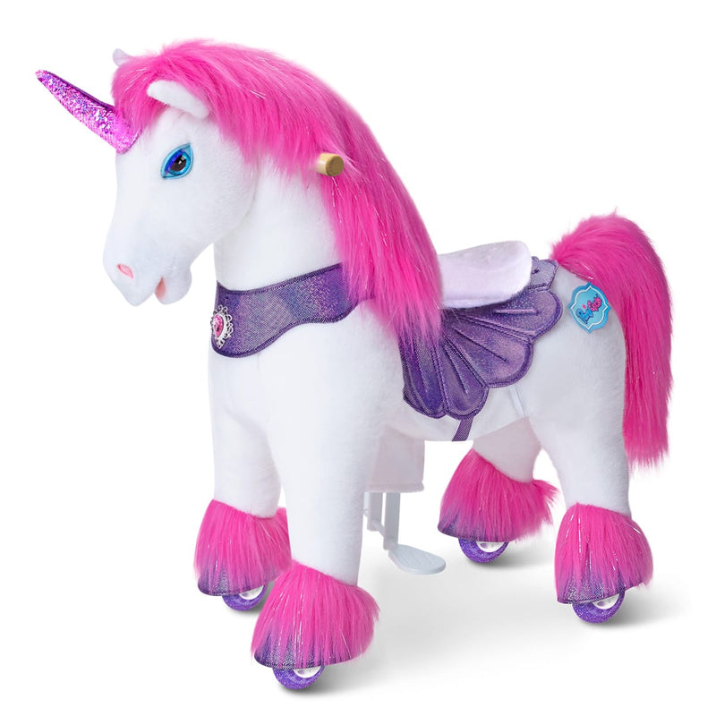 Model Y Pink/Purple Unicorn Rideable Toy for Age 3-4 | HT Animal Supply