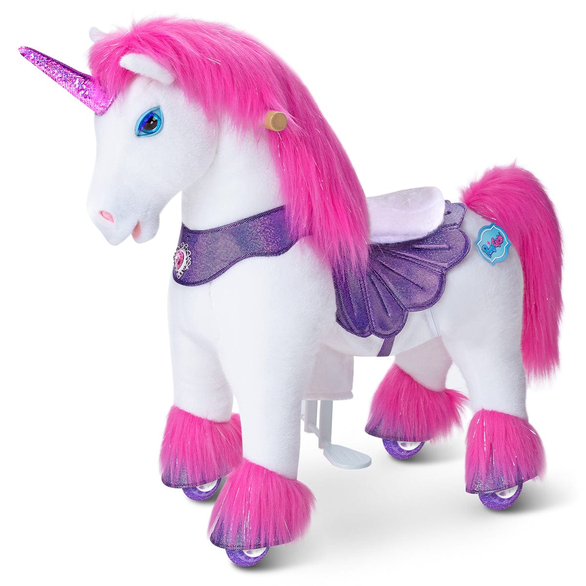Model Y Pink/Purple Unicorn Rideable Toy for Age 3-4