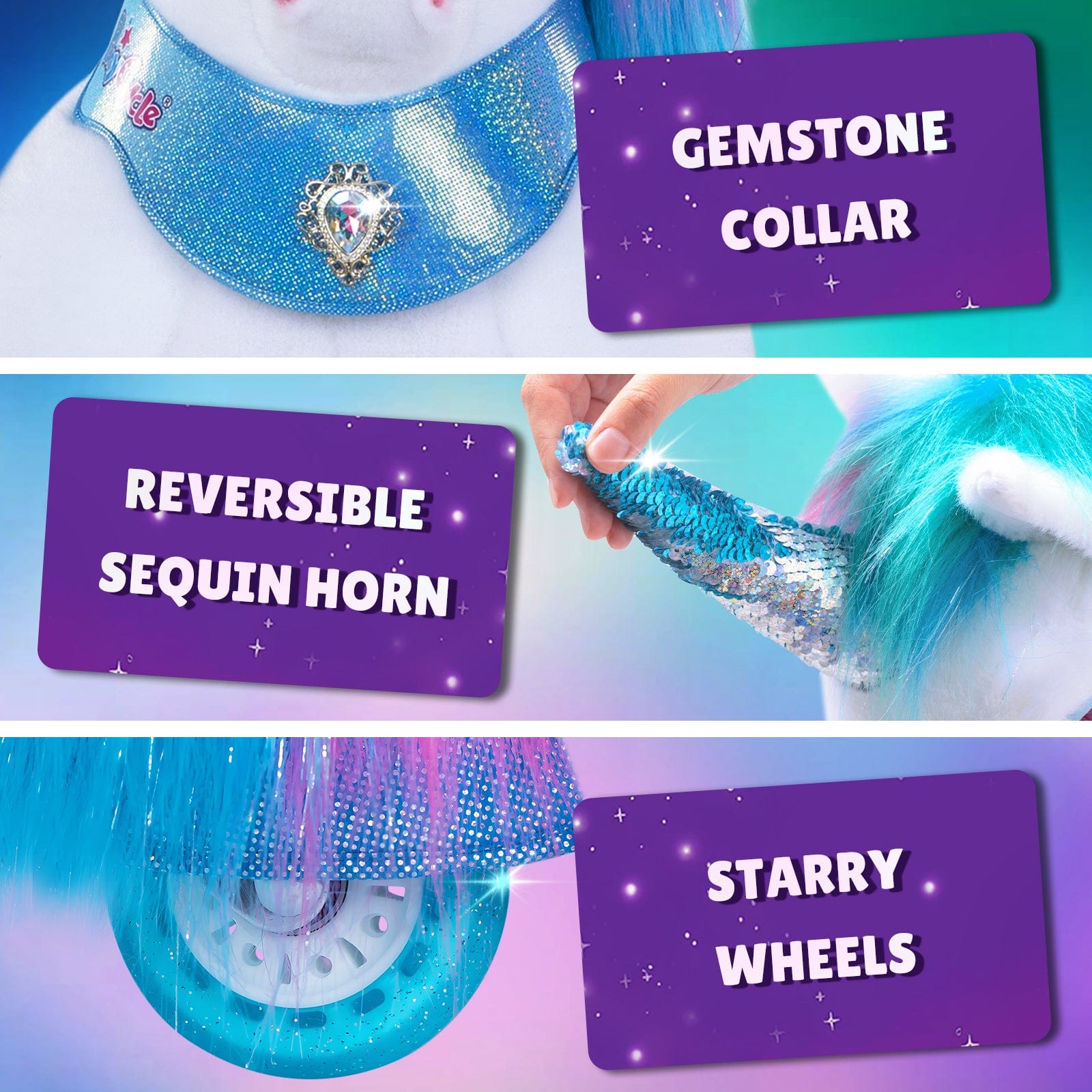 Model Y Rainbow Unicorn Rideable Toy for Age 4-7