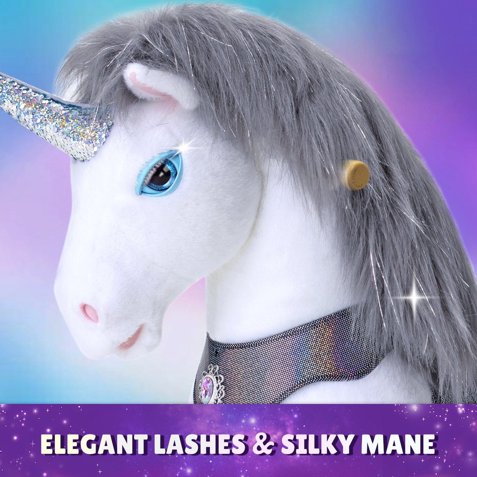 Model Y Grey Unicorn Rideable Toy for Age 4-7