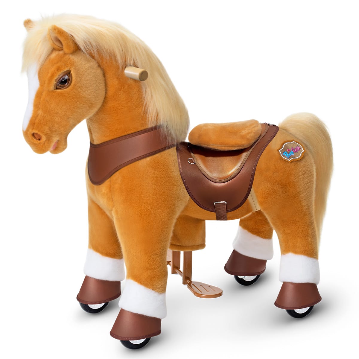 Model Y Light Brown Horse Rideable Toy for Age 3-4 | HT Animal Supply