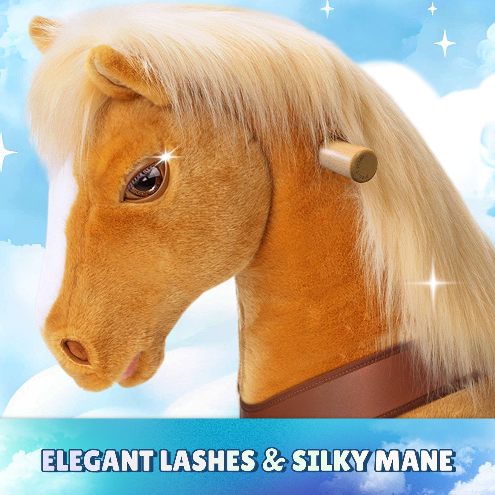 Model Y Light Brown Horse Rideable Toy for Age 4-7