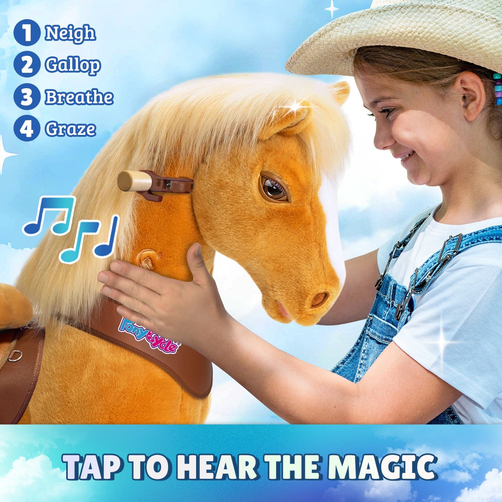 Model Y Light Brown Horse Rideable Toy for Age 4-7