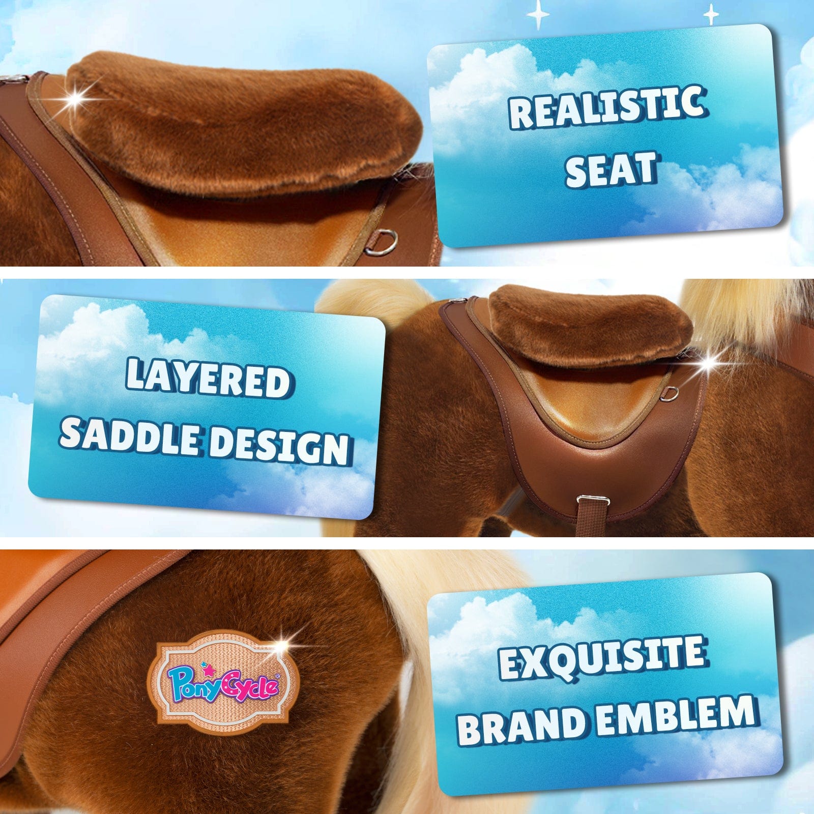 Model Y Brown Horse Rideable Toy for Age 3-4