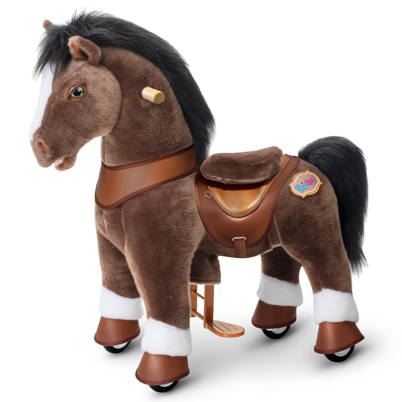 Model Y Chocolate Brown Horse Rideable Toy for Age 3-4 | HT Animal Supply