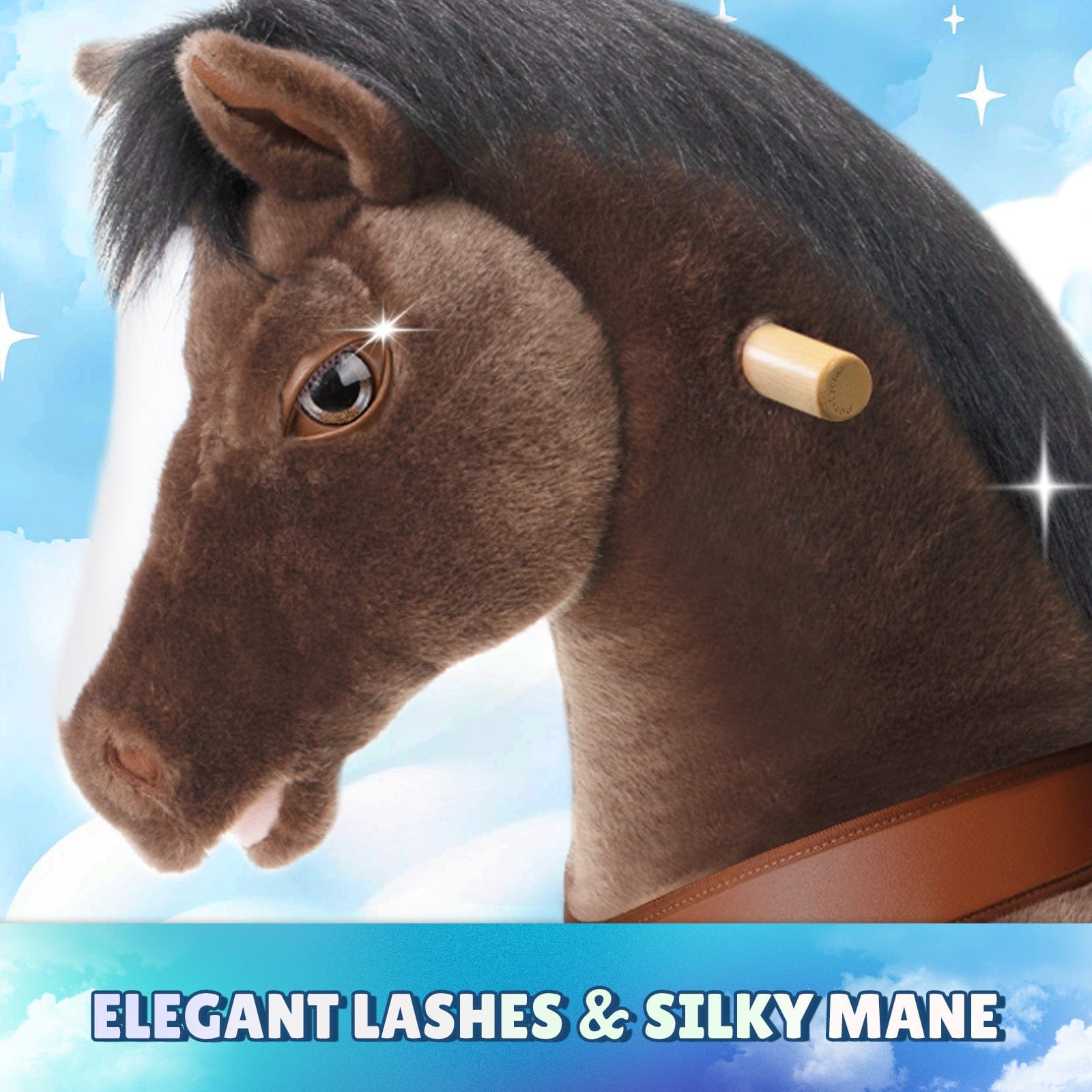 Model Y Chocolate Brown Horse Rideable Toy for Age 3-4