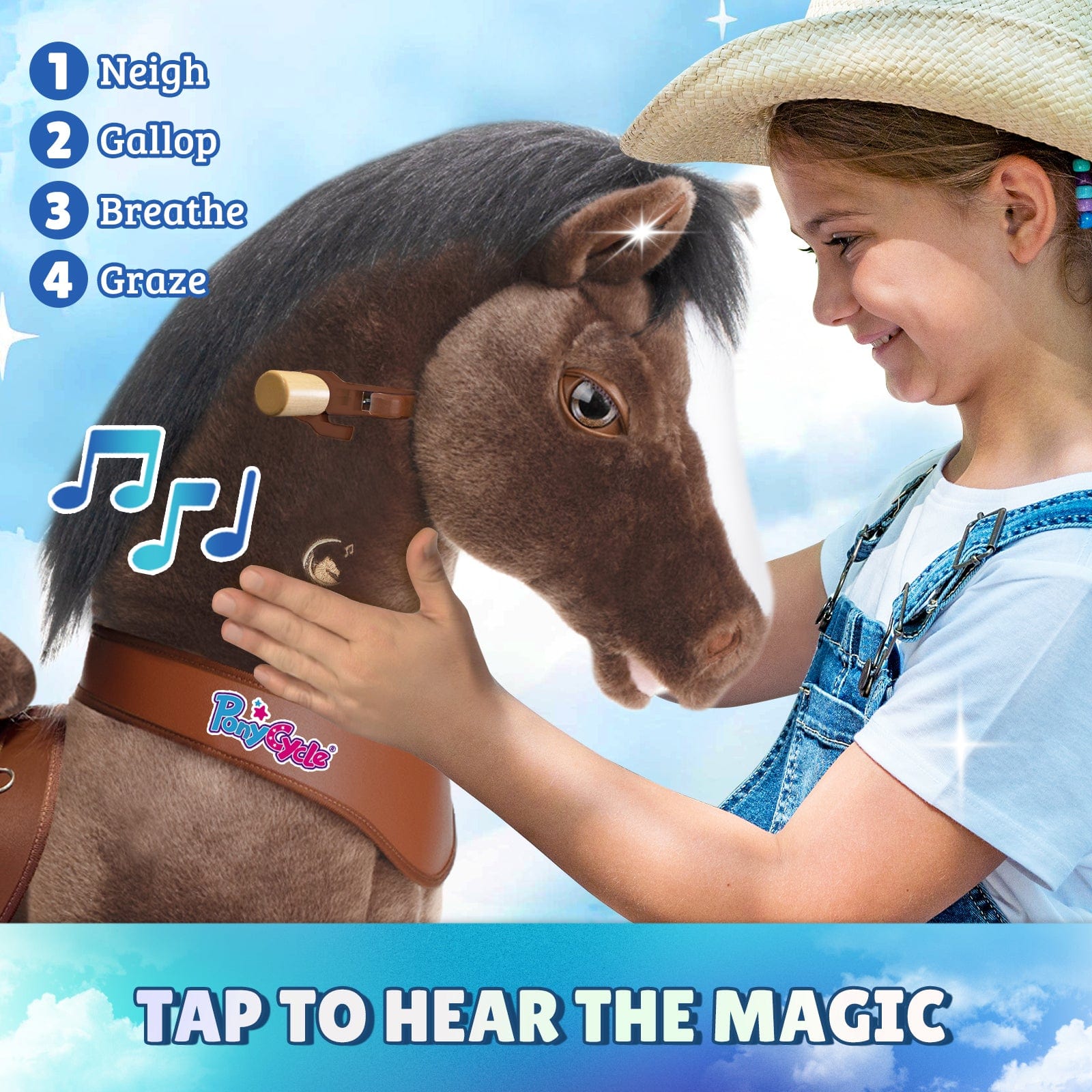 Model Y Chocolate Brown Horse Rideable Toy for Age 3-4