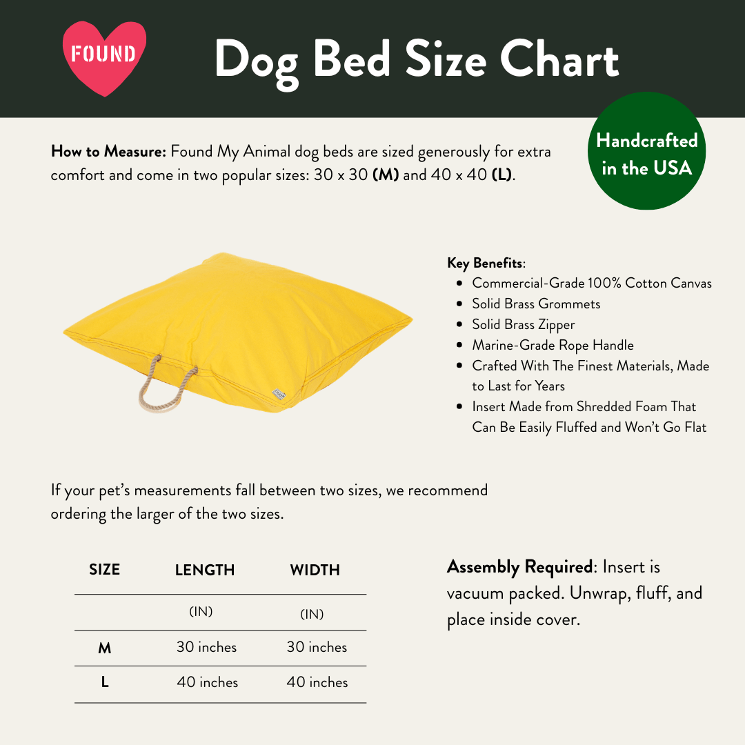 Yellow Waxed Cotton Canvas Dog Bed