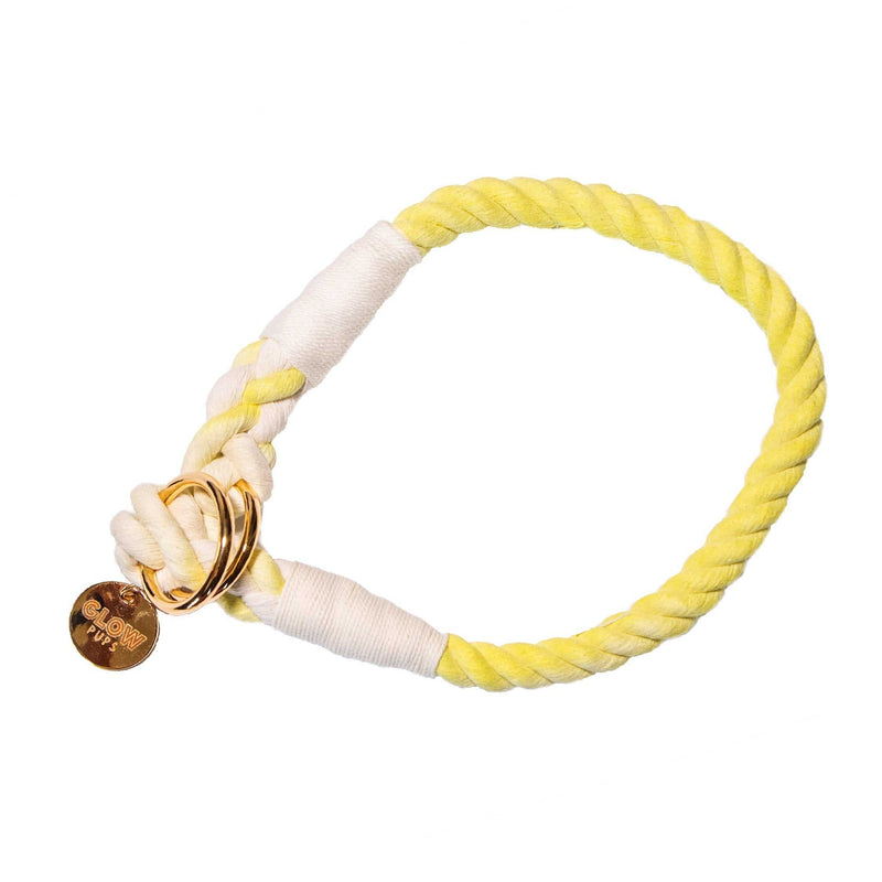 Glow Pups: Sunshine Yellow Tie Dye Slip Dog Collar