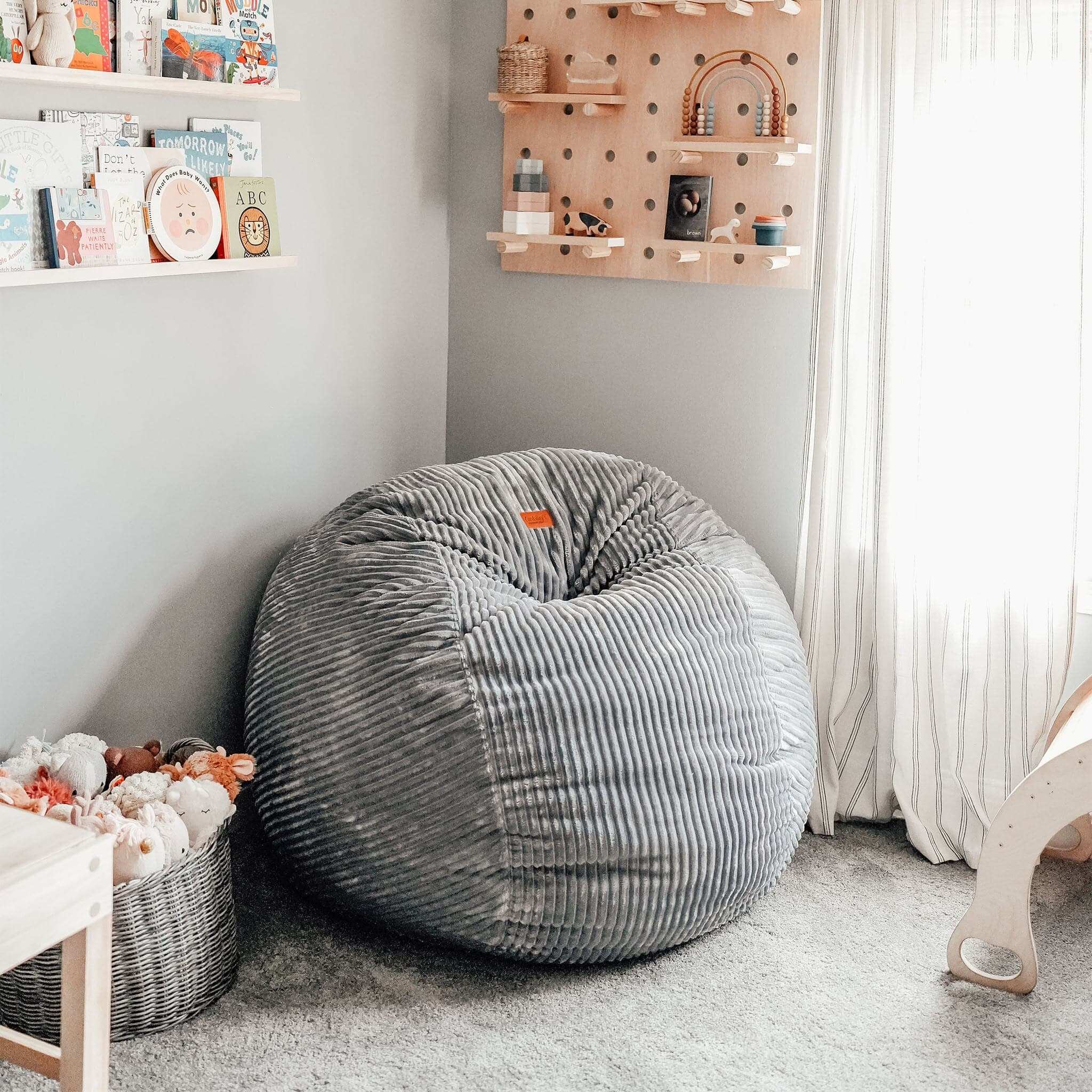 CordaRoy's Full Plush Corduroy Convertible Bean Bag Chair