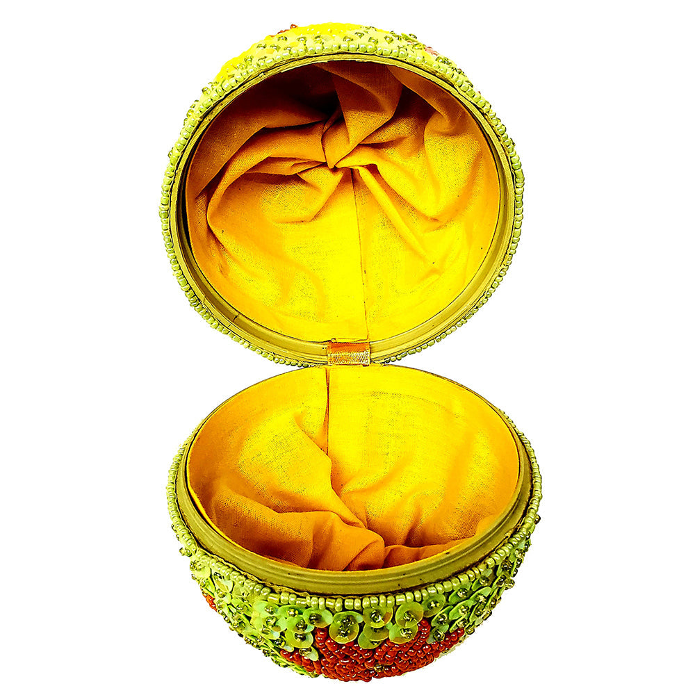 Kurt Adler 5-Inch Decorative Egg Container with Beads and Sequins